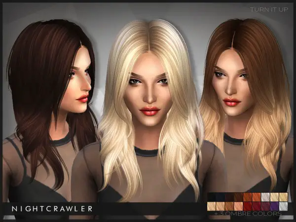 The Sims Resource: Turn It Up hairstyle by Nightcrawler for Sims 4