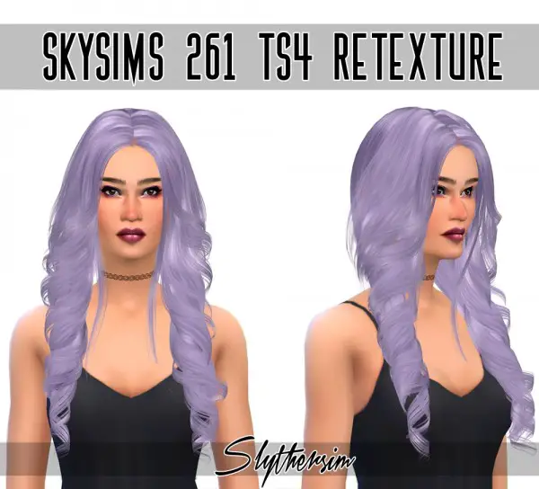 Monolith Sims: Skysims 261 hairstyle retextured for Sims 4