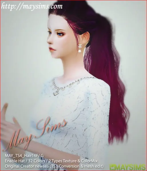 MAY Sims: May Hairstyle 16F / G retextured for Sims 4