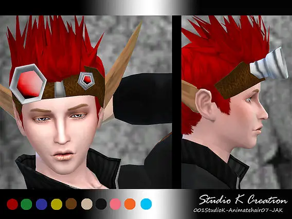 Studio K Creation: Animate hair 7   Jak for Sims 4