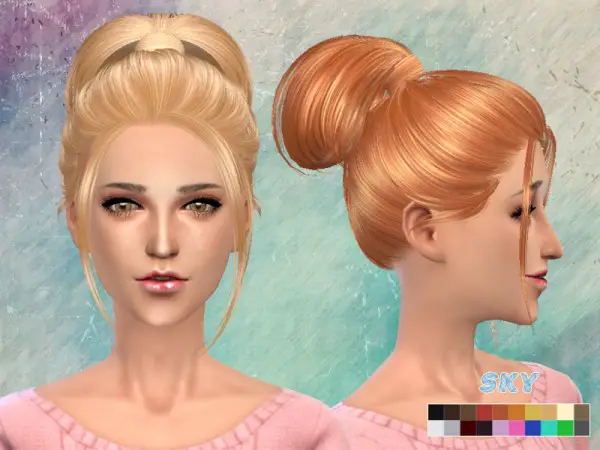 The Sims Resource: High tail hairstyle 111 by Skysims for Sims 4