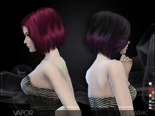 Stealthic: Vapor bob hairstyle for Sims 4