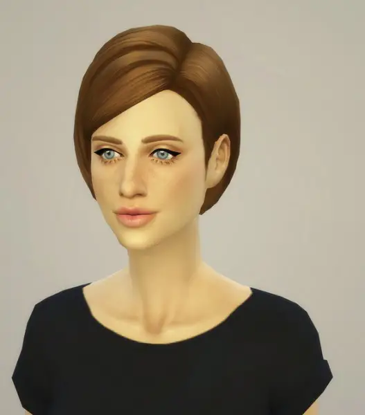 Rusty Nail: Medium straight parted hairstyle edit for Sims 4