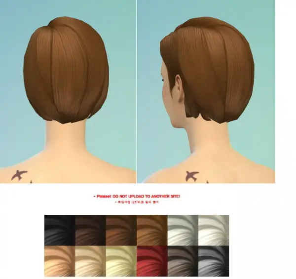 Rusty Nail: Medium straight parted hairstyle edit for Sims 4