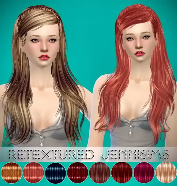 Jenni Sims: MaySims hairstyles retextured for Sims 4