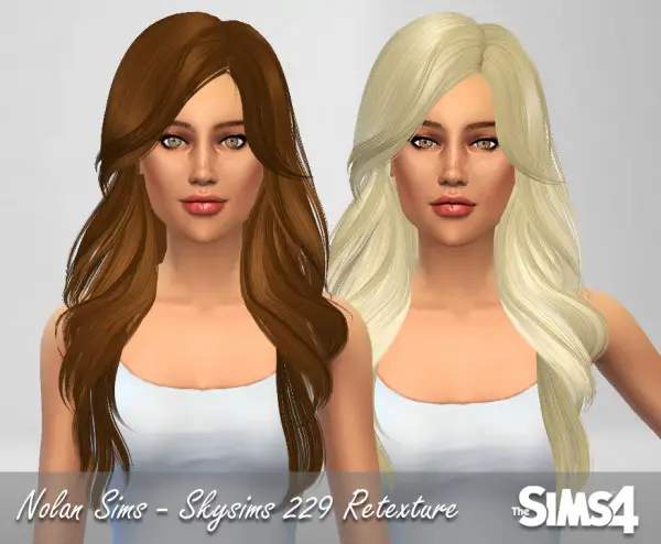 Nolan Sims: Skysims 229 hairstyle retextured for Sims 4