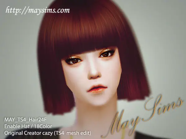 MAY Sims: May Hairstyle 24F for Sims 4