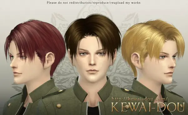 KEWAI DOU: Levi hairstyle for Sims 4