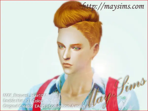 MAY Sims: May hairstyle converted 10M / B for Sims 4