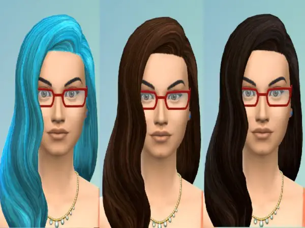 The Sims Resource: Long Wavy Hair Retexture by Bokavoy for Sims 4