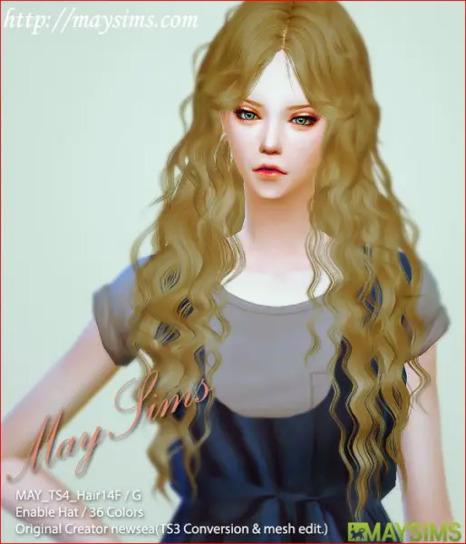 MAY Sims: May Hairstyle 14F / G for Sims 4