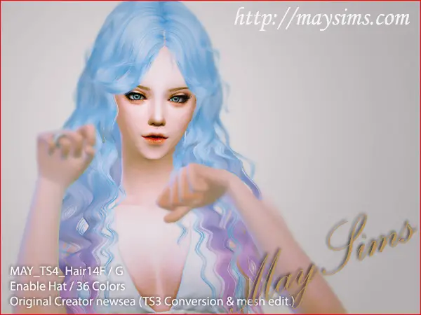 MAY Sims: May Hairstyle 14F / G for Sims 4