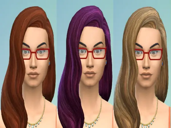 The Sims Resource: Long Wavy Hair Retexture by Bokavoy for Sims 4