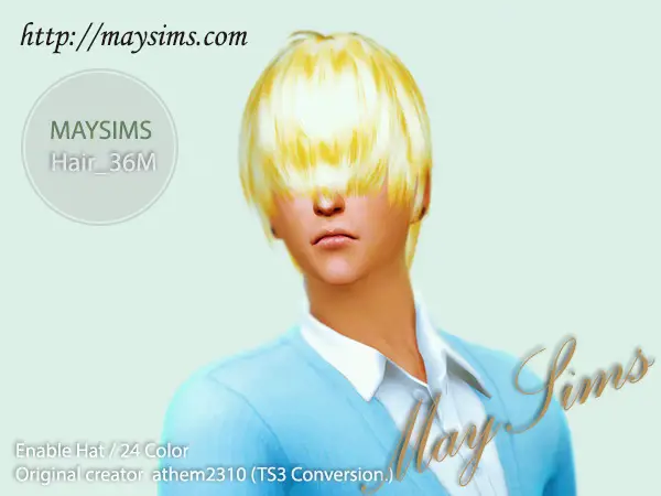 MAY Sims: May Hairstyle retextured 36M for Sims 4