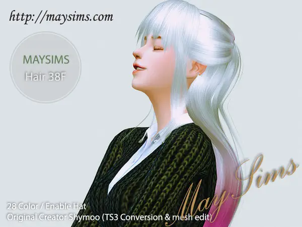 MAY Sims: May Hair 38F retextured for Sims 4