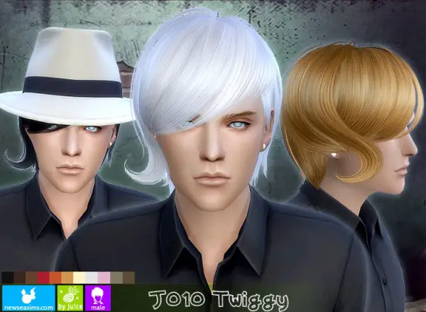 NewSea: Casual modern hairstyle J010 Twiggy for Sims 4
