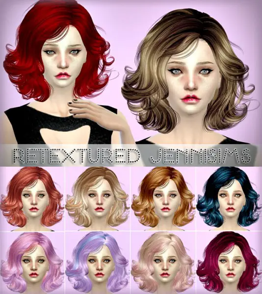 Jenni Sims: Newsea`s Heroine hairstyle retextured for Sims 4