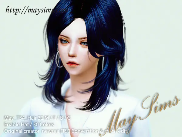 MAY Sims: May Hairstyle 32M/F/B/G retextured for Sims 4