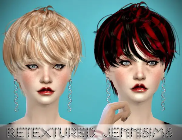 Jenni Sims: Newsea`s Coolish Walk hairstyle retextured for Sims 4