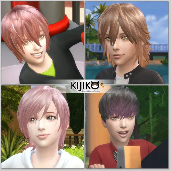 Kijiko Sims: Kijiko Hair for Kids Vol.1 for Sims 4