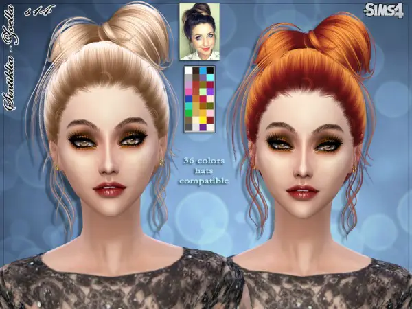 The Sims Resource: Zoella bow hairstyle 14 by Sintiklia for Sims 4