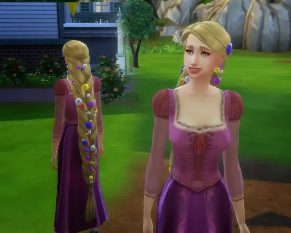 Mystufforigin: Rapunzel Braid hairstyle for Sims 4
