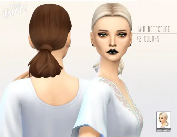 Sims 4 Hairs ~ Miss Paraply: Scientist Low Loop hairstyle retextured