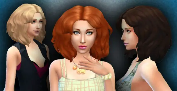 Mystufforigin: Medium Messy Hairstyle for Sims 4
