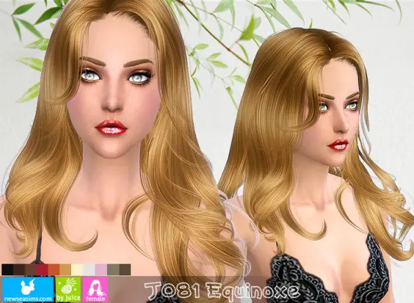 NewSea: J081 Equinoxe hairstyle for Sims 4