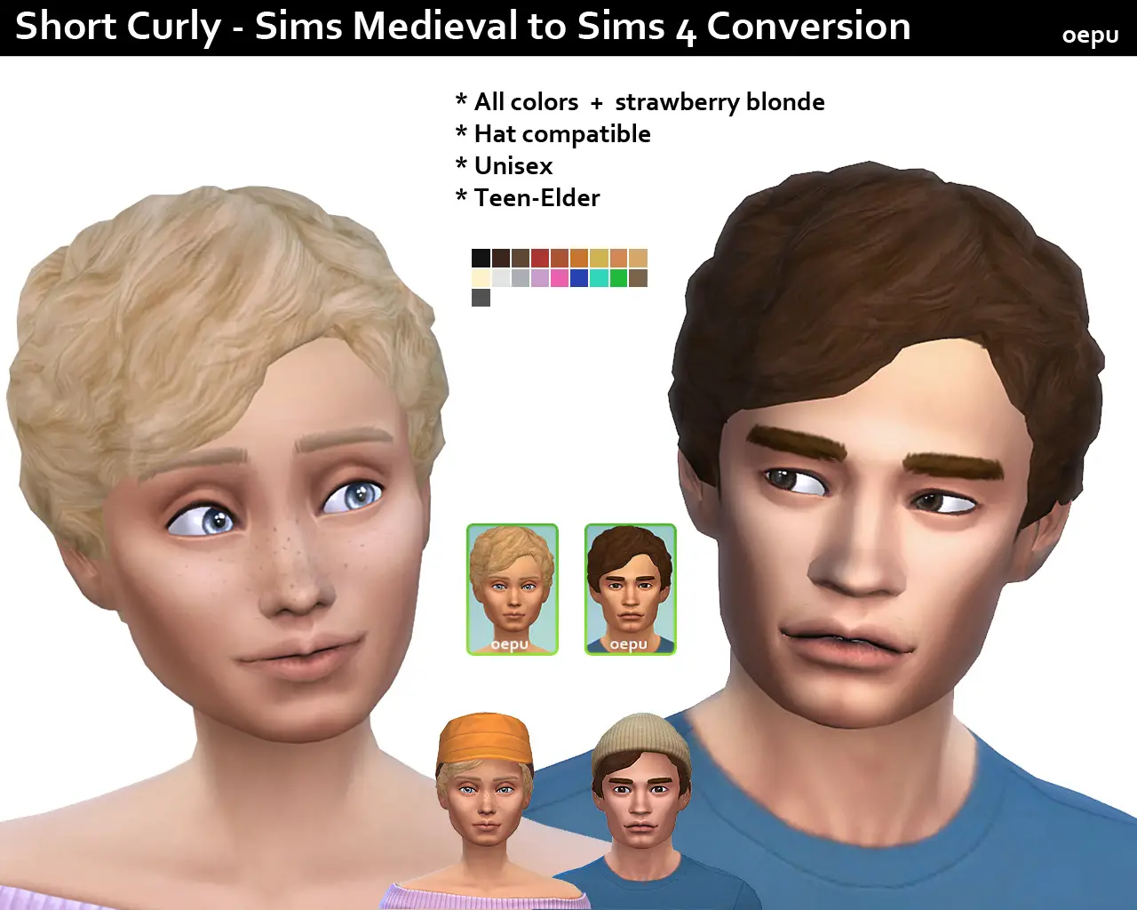 sims 4 short curly hair male