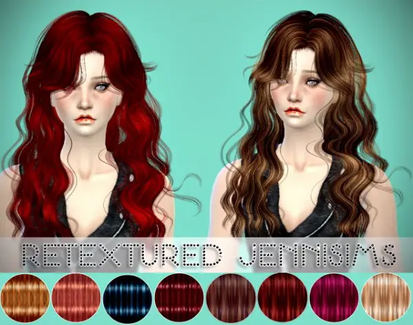 Jenni Sims: Newsea Capriccio and Guess hairstyle retextured for Sims 4