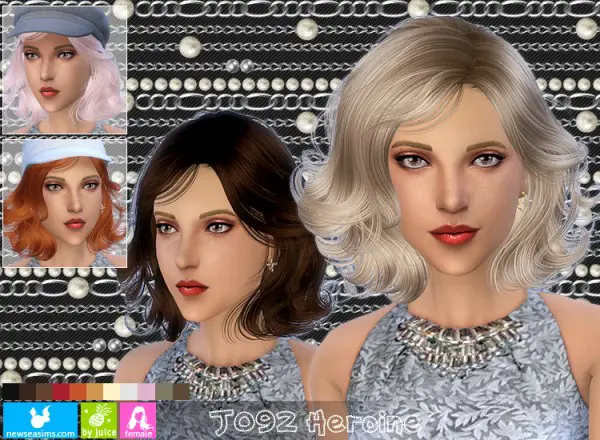 NewSea: J092 Heroine hairstyle for Sims 4