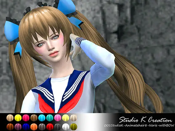 Studio K Creation: Animate hair 8  Norie for Sims 4