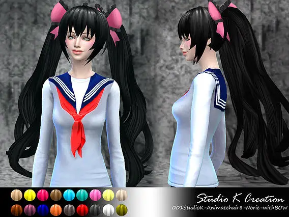 Studio K Creation: Animate hair 8  Norie for Sims 4