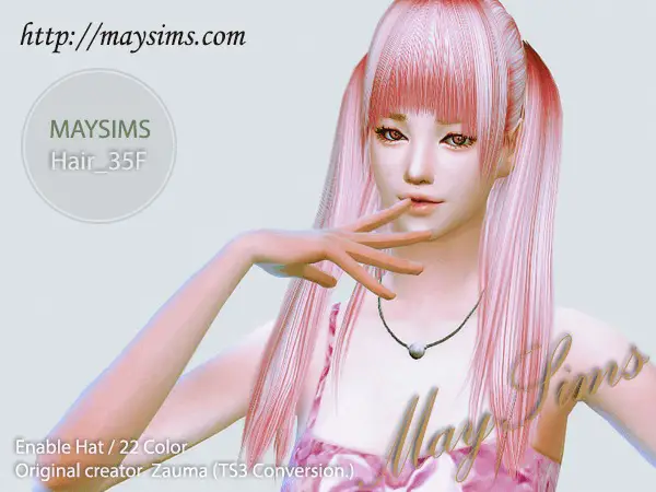 MAY Sims: May Hairstyle 35F retextured for Sims 4