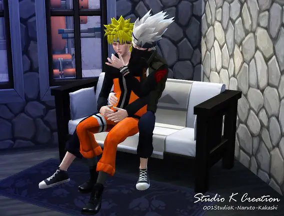 Studio K Creation: Naruto x Kakashi hairstyle for Sims 4