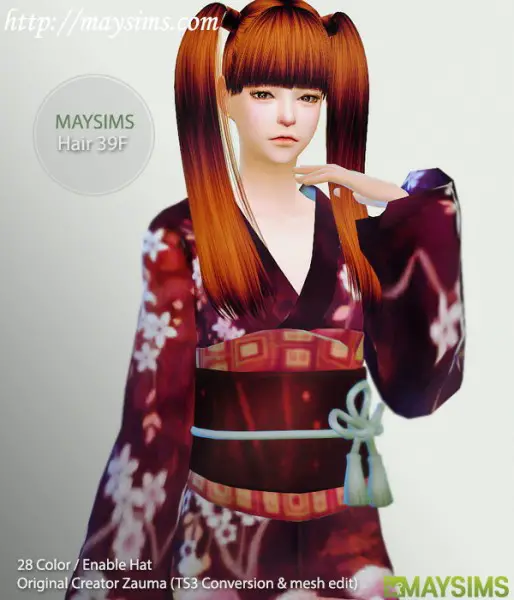 MAY Sims: May Hairstyle39F for Sims 4