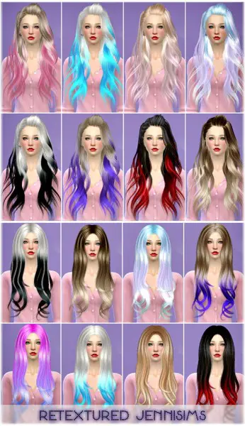 Jenni Sims: Alesso and SkySims hairstyle retextured for Sims 4