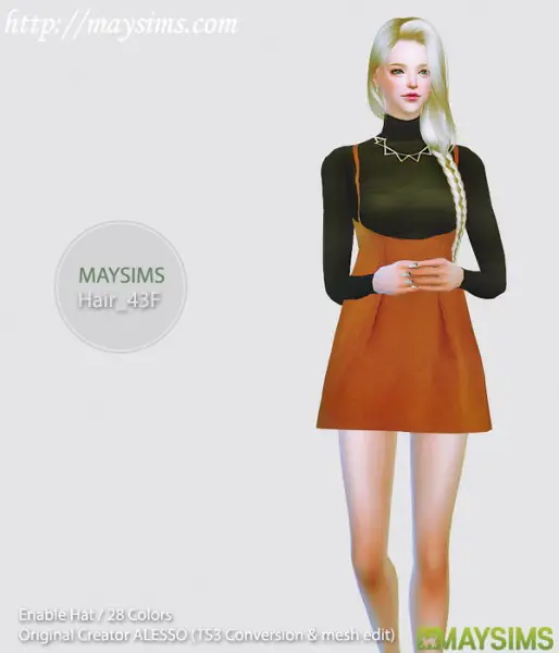 MAY Sims: May Hairstyle 43F for Sims 4