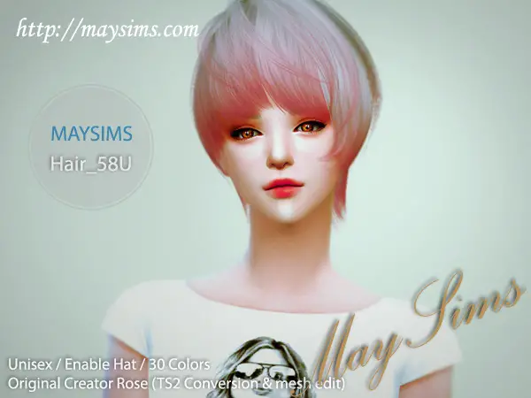 MAY Sims: May Hairstyle 58U for Sims 4