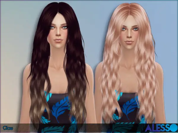 The Sims Resource: Glow hairstyle by Alesso for Sims 4