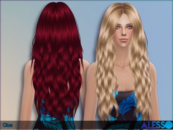 The Sims Resource: Glow hairstyle by Alesso for Sims 4