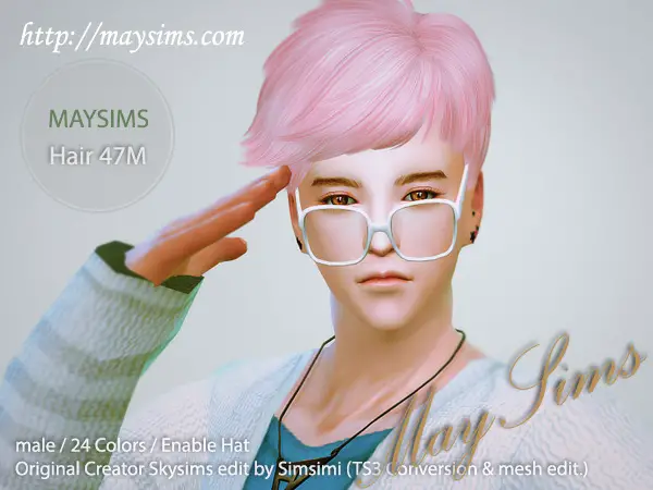 MAY Sims: MAY Hair 47M for Sims 4