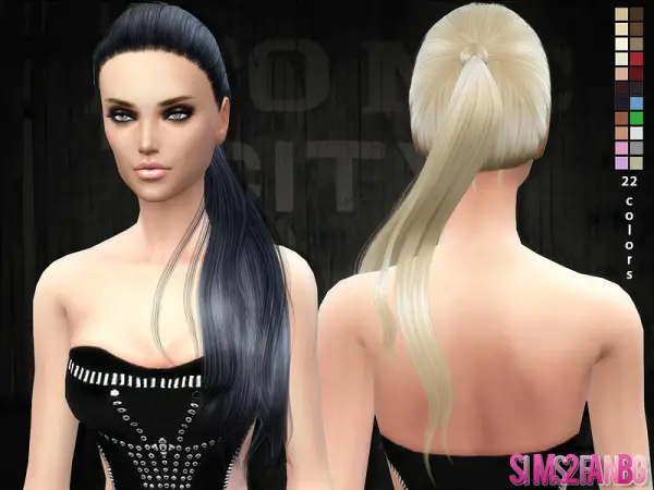 The Sims Resource: Selena ponytail hairstyle 04 by Sim2fanbg for Sims 4