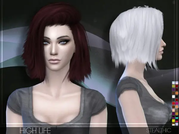 Stealthic: High Life hairstyle for Sims 4