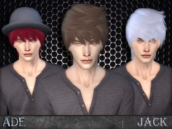 The Sims Resource: Jack hairstyle by Ade Darma for Sims 4