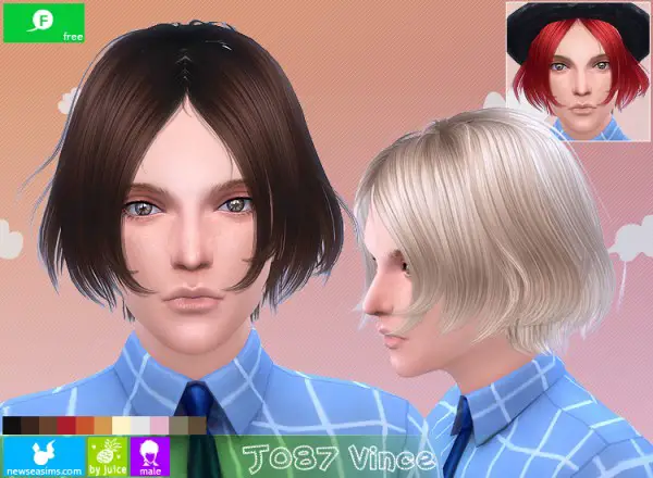 NewSea: J087 Vince hairstle for Sims 4
