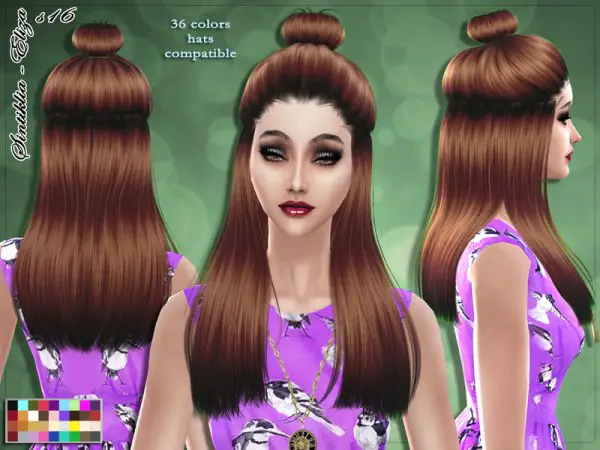 The Sims Resource: Hairstyle 16 Eliza by Sintiklia for Sims 4