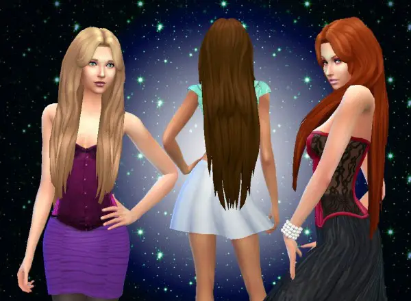 Mystufforigin: Long Messy Hair (version 2) for Sims 4