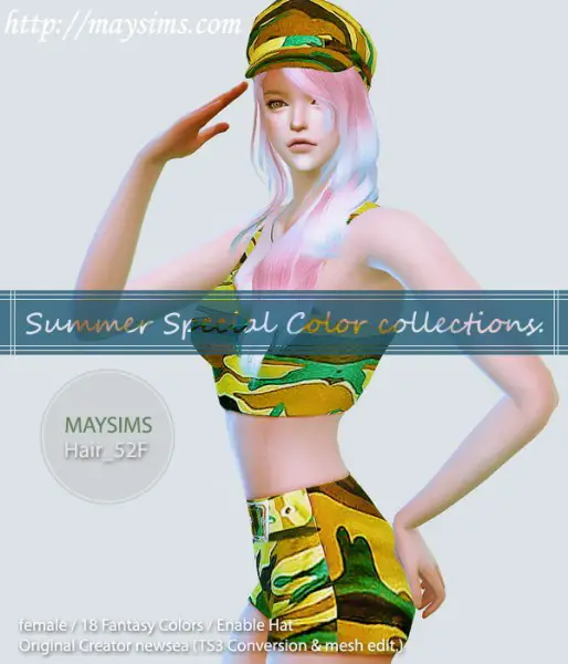 MAY Sims: May Hairstyle 52F for Sims 4